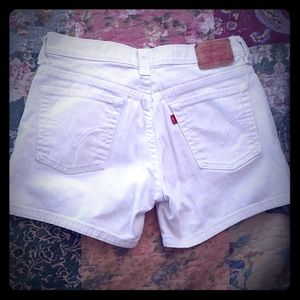 Levi's white jean shorts